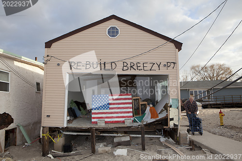 Image of NEW YORK -November12:Destroyed homes during Hurricane Sandy in t