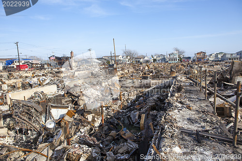 Image of NEW YORK -November12: Destroyed homes during Hurricane Sandy in 