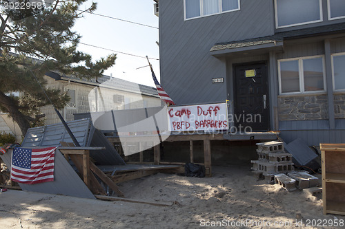 Image of NEW YORK -November12:Destroyed homes during Hurricane Sandy in t