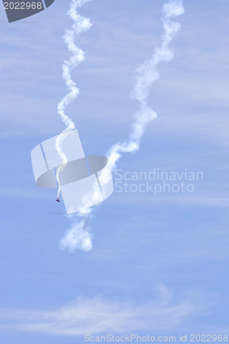 Image of A plane performing in an air show at Jones Beach 