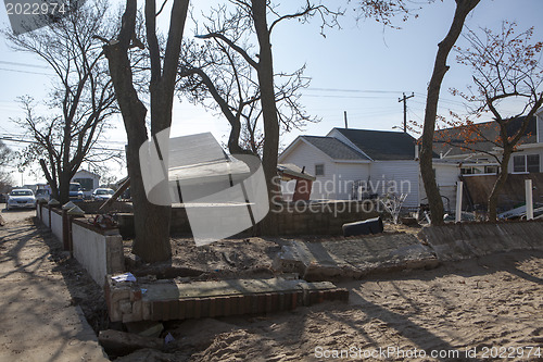 Image of NEW YORK -November12:Destroyed homes during Hurricane Sandy in t