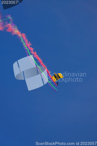 Image of Flying parachutists on sky 