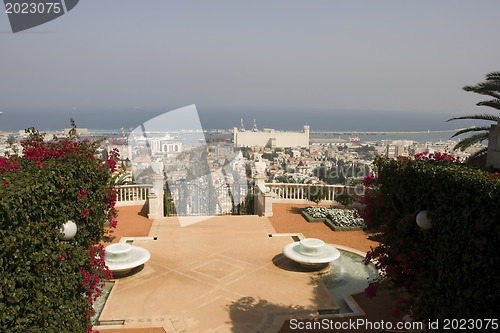 Image of Magnificent park near to center Bahai of religion.