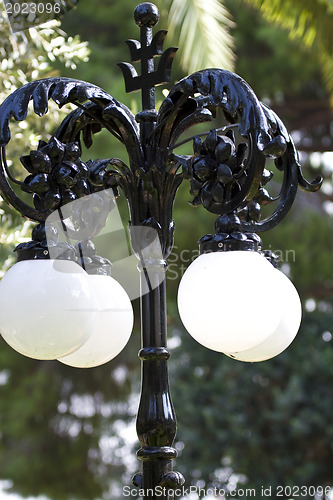 Image of lamp in in bahai shrine Haifa Israel