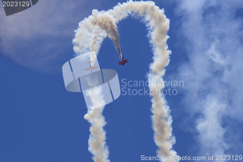 Image of Two planes performing in an air show