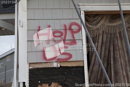 Image of NEW YORK -November12:Destroyed homes during Hurricane Sandy in t