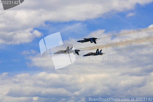 Image of Blue Angels Fly in Tight Formation