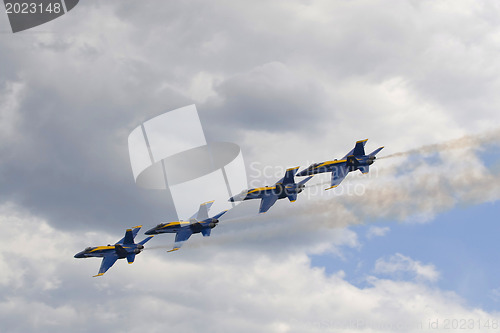 Image of Blue Angels Fly in Tight Formation