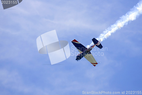 Image of A plane performing in an air show at Jones Beach 