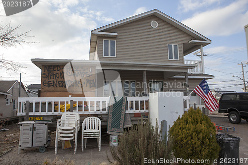 Image of NEW YORK -November12:Destroyed homes during Hurricane Sandy in t