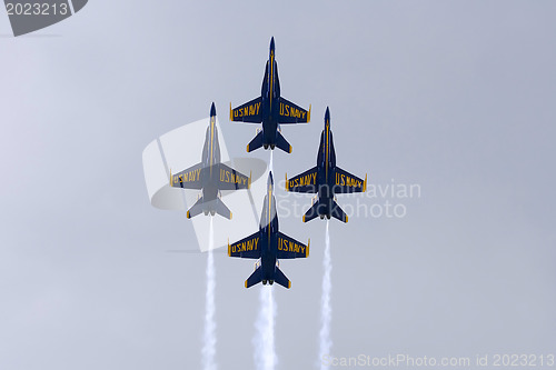 Image of Blue Angels Fly in Tight Formation