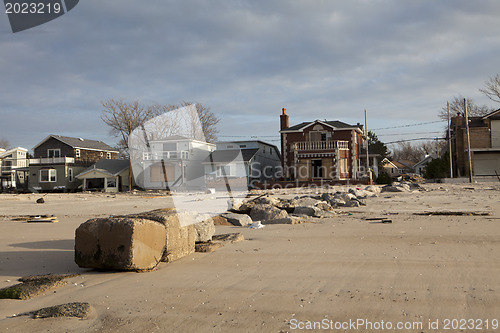 Image of NEW YORK -November12:Destroyed homes during Hurricane Sandy in t