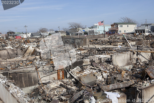 Image of NEW YORK -November12: Destroyed homes during Hurricane Sandy in 