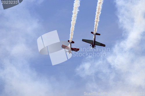 Image of Two planes performing in an air show