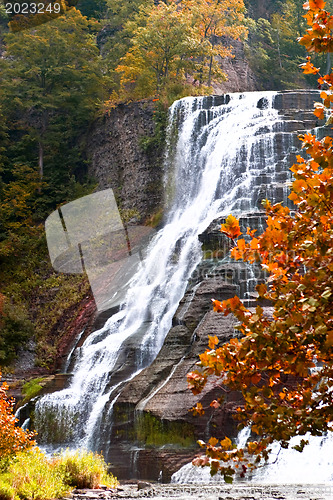Image of Finger lakes region waterfall in the autumn