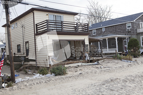 Image of NEW YORK -November12:Destroyed homes during Hurricane Sandy in t