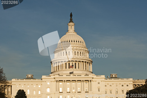 Image of The front of the US Capitol