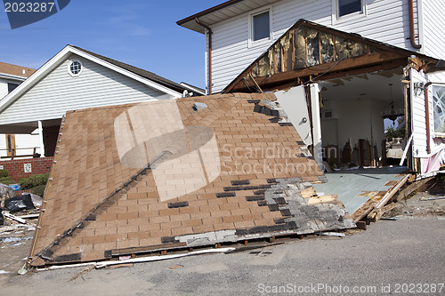 Image of NEW YORK -November12:Destroyed homes during Hurricane Sandy in t