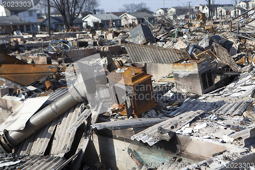 Image of NEW YORK -November12: Destroyed homes during Hurricane Sandy in 