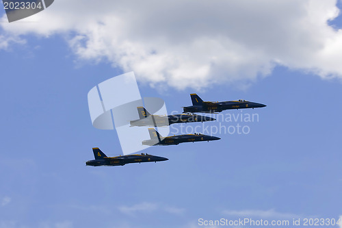 Image of Blue Angels Fly in Tight Formation