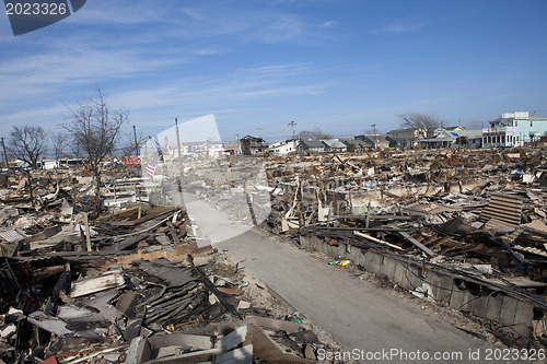 Image of NEW YORK -November12: Destroyed homes during Hurricane Sandy in 