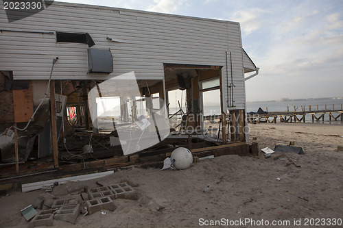 Image of NEW YORK -November12:Destroyed homes during Hurricane Sandy in t