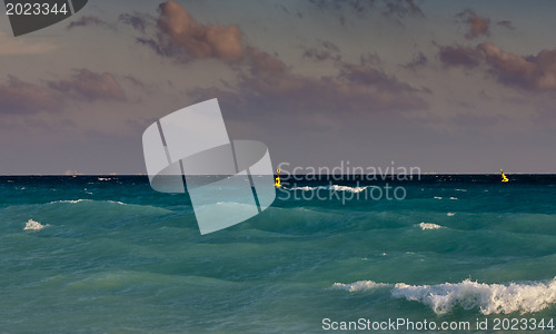 Image of Morning waves at Caribbean sea