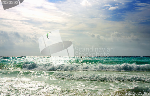 Image of Waves on beautiful golden beach