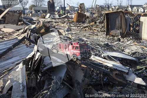 Image of NEW YORK -November12: Destroyed homes during Hurricane Sandy in 