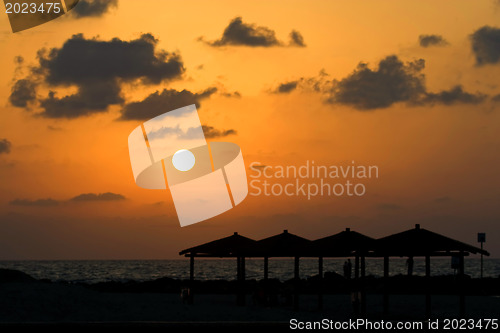 Image of Sunset on a sea