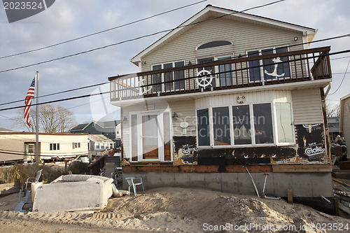 Image of NEW YORK -November12:Destroyed homes during Hurricane Sandy in t