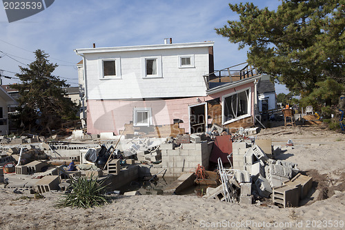 Image of NEW YORK -November12:Destroyed homes during Hurricane Sandy in t