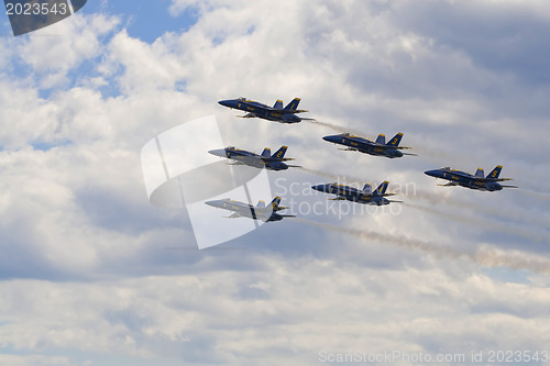 Image of Blue Angels Fly in Tight Formation