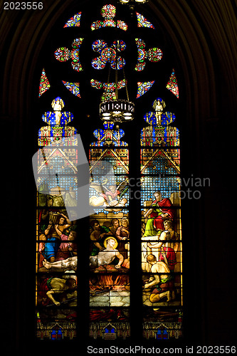 Image of Stained glass windows. St.Patrick's Cathedral in New York.