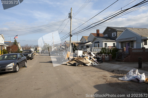 Image of NEW YORK -November12:Destroyed homes during Hurricane Sandy in t