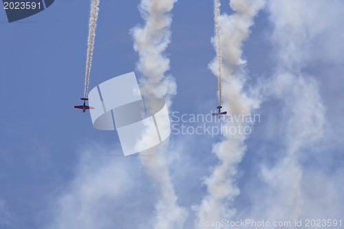 Image of Two planes performing in an air show