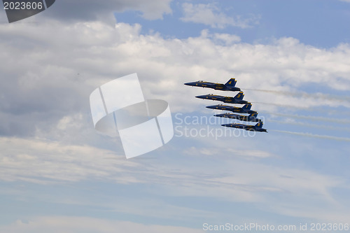 Image of Blue Angels Fly in Tight Formation