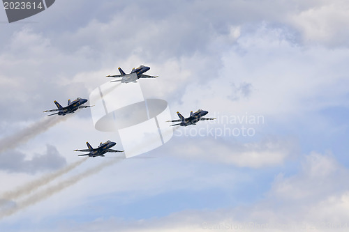 Image of Blue Angels Fly in Tight Formation