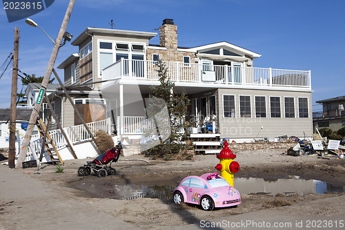 Image of NEW YORK -November12:Destroyed homes during Hurricane Sandy in t