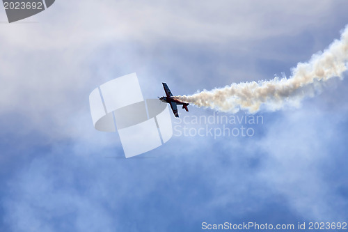 Image of A plane performing in an air show 