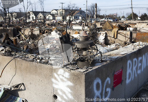 Image of NEW YORK -November12: Destroyed homes during Hurricane Sandy in 