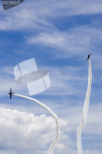 Image of Several planes performing in an air show at Jones Beach