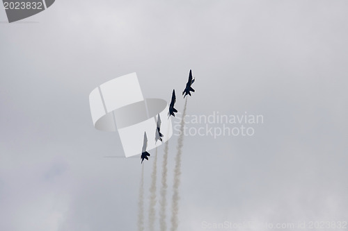 Image of Blue Angels Fly in Tight Formation