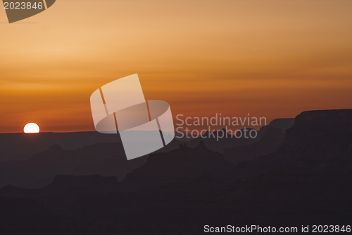 Image of Grand Canyon. Sunset Canyon.