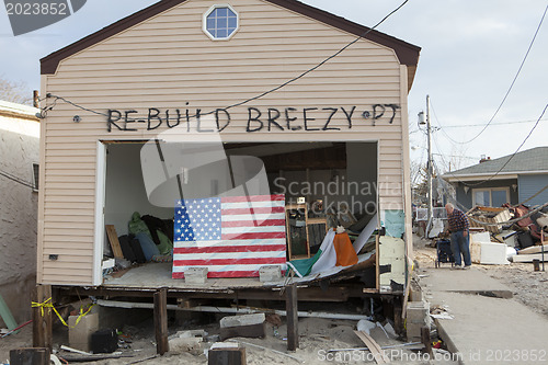 Image of NEW YORK -November12:Destroyed homes during Hurricane Sandy in t