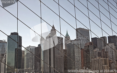 Image of Manhattan view from Brooklyn bridge
