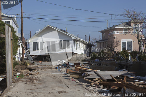 Image of NEW YORK -November12:Destroyed homes during Hurricane Sandy in t