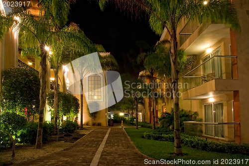 Image of Resort hotel at night