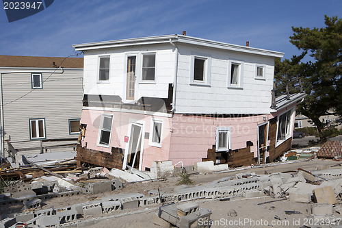 Image of NEW YORK -November12:Destroyed homes during Hurricane Sandy in t