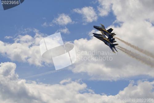 Image of Blue Angels Fly in Tight Formation